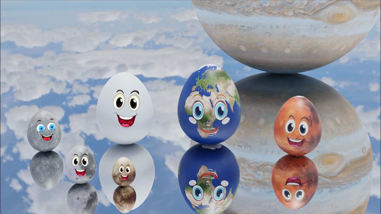 Egg planet bouncing | Solar System Planet Size Comparison 3D