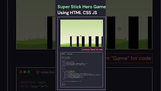 Animated Stick Hero Game using HTML CSS JS💀☠️Crazy Next Level Game💻#animation #coding #programming