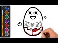 How to Draw Glitter Kinder Joy Surprise Egg  | Drawing and Coloring for  Cute Kids and Toddlers