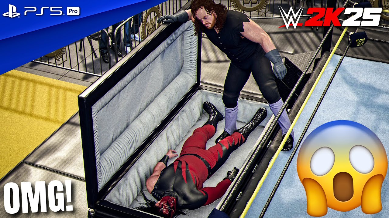 WWE 2K25 — Кейн против Гробовщика — матч с гробом на WrestleMania | PS5 Pro [4K60]