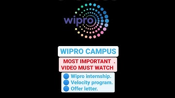 Why wipro is too much slow process after hiring ?wipro Velocity program | Internship offer letter |
