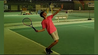 Tennis Lesson: FIXING SERVE / DANGEROUS BACK-SWING STYLE