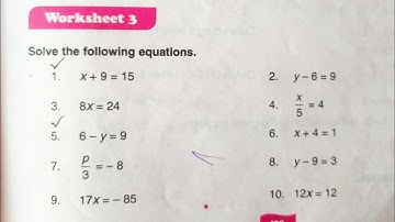 Dav Class 6 Math Chapter 7 Worksheet 3 || Linear Equations || How To Find Value Of Variables ||