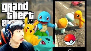 피카츄가 한국 욕을?! 포켓몬을 잡자!! 포켓몬 GO 모드! (GTA 5 Mods Funny Moments)