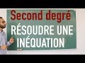 Second degré - Résoudre une inéquation