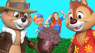 Assistant and Blippi Ask Chip N Dale Why Squirrels Like Acorns