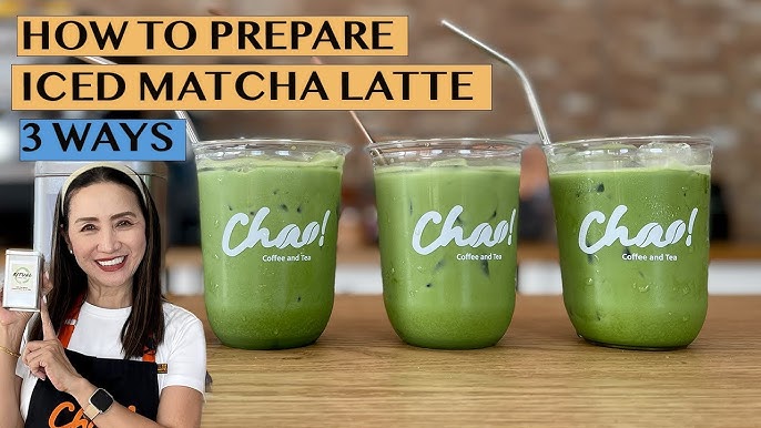 How to make iced matcha green tea latte recipe - The Hungry Bites