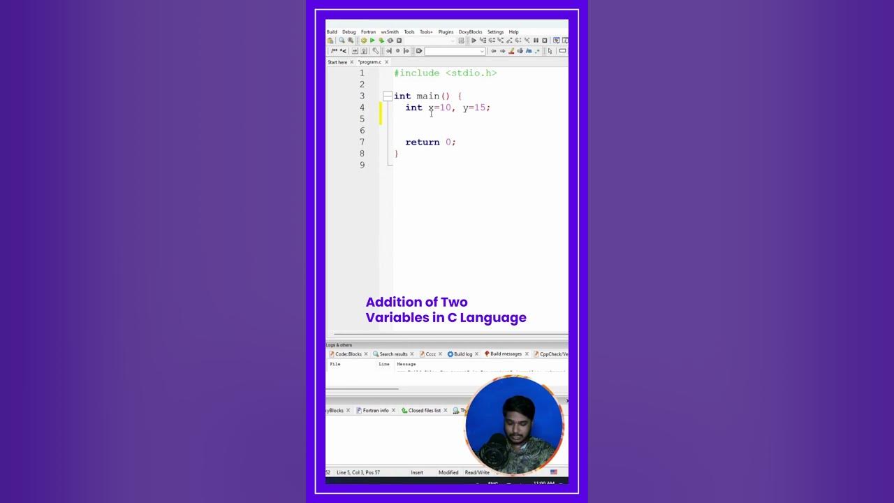 Addition of two variables in c programming language c language