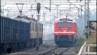 20 in 1 RED BEAST WAP-4 Locomotive Trains at FULL Speed- Indian Railways