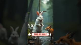 How the Brave Rabbit Escaped the Deadly Fox Trap! #animals #shorts