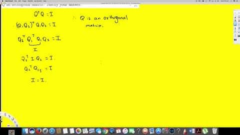 Is Q an Orthogonal matrix? - Linear Algebra
