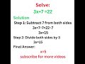 How to Solve linear equations #learndailywithmulu #maths #education #mathematics #viralsmathshorts