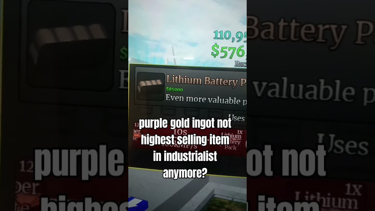 purple gold ingot not highest selling  item in roblox industrialist anymore???  