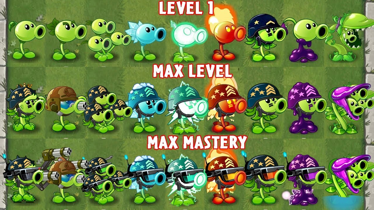 Random 29 Pea Plants LEVEL 1 vs MAX LEVEL vs M200 - WHo Will Win? - Pvz 2 Plant vs Plant