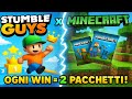 STUMBLE GUYS x MINECRAFT CHALLENGE! OGNI WIN in RANKED APRO 2 PACCHETTI MINECRAFT