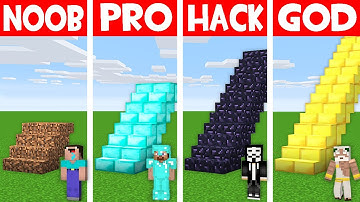 HOW TO BUILD SECRET STAIRS in MINECRAFT! Minecraft - NOOB vs PRO vs HACKER vs GOD