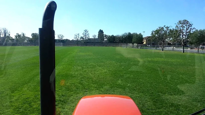 Trimax mower laying down stripes on soccer field
