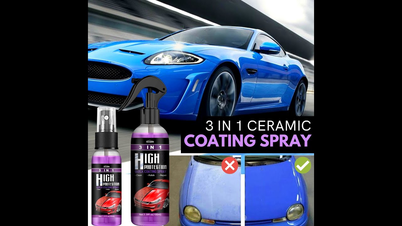 3 In 1 Quick High Protection Car Coating Spray Polish, Ceramic, Plastic  Parts Refurbisher 