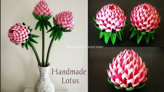 Lotus flower making with paper/Paper flower/Lotus flower craft ideas/paper craft/art and craft