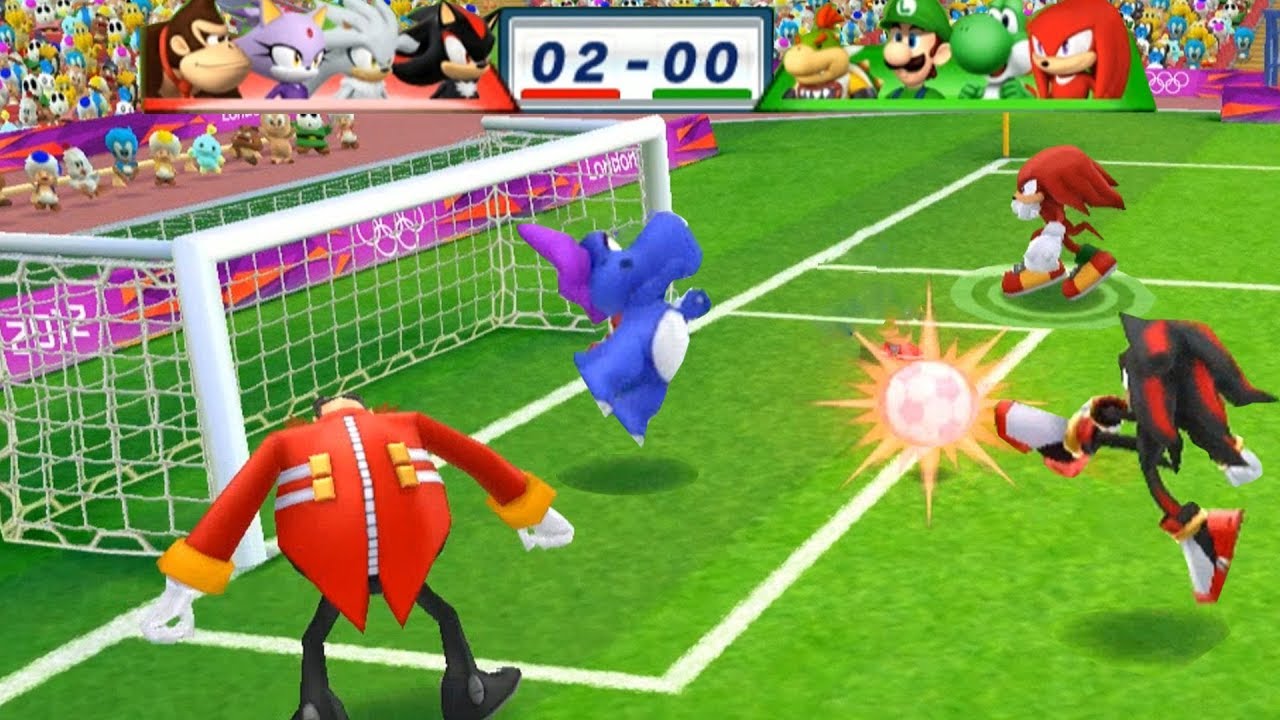 Mario & Sonic At The London 2012 Olympic Games Football Shadow, Silver, Blaze, DK Kong | JinnaGaming