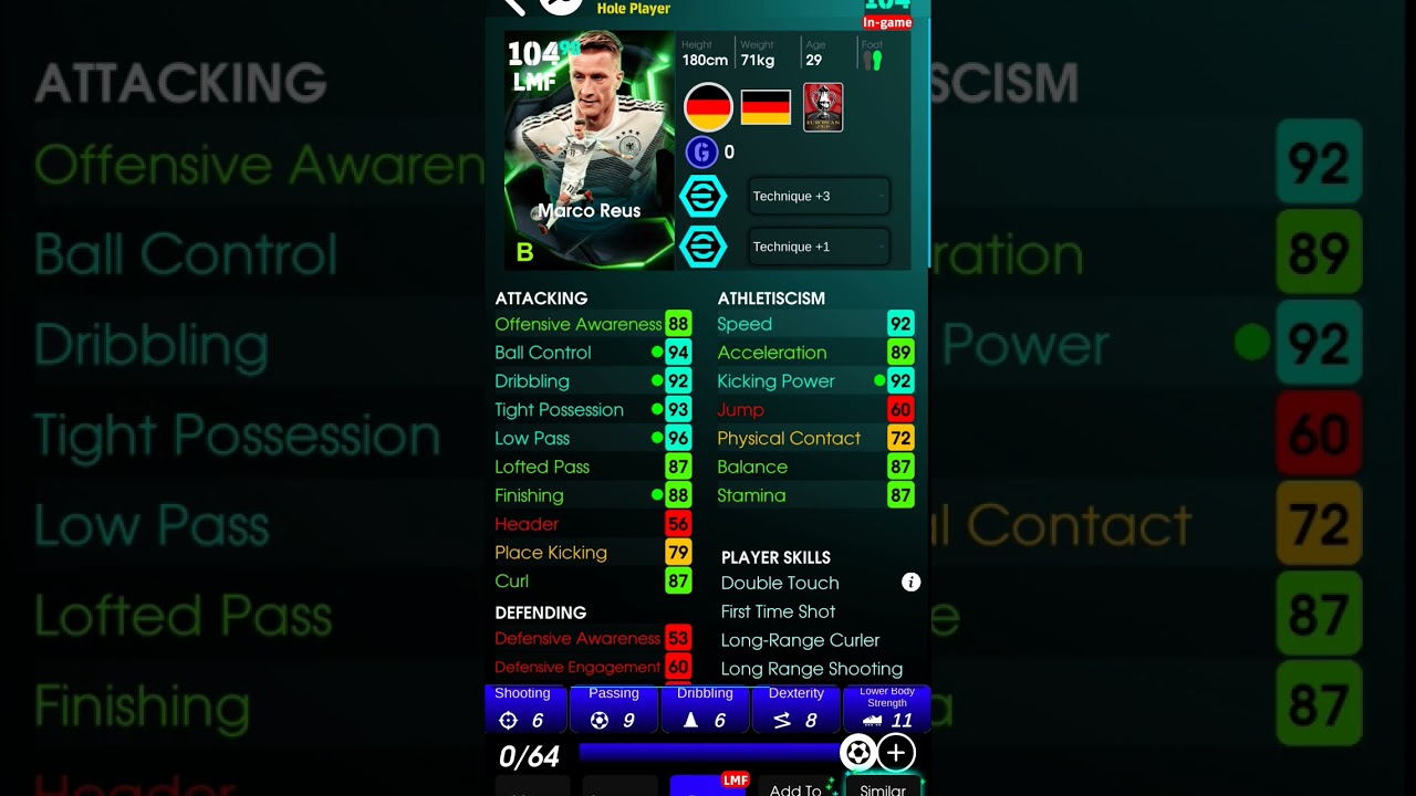 efootball Marco reus best training 104 rated
