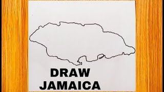 How to draw map of Jamaica / easy step by step