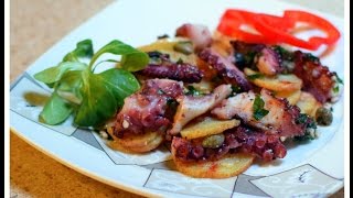 Ośmiornica na ziemniaku z kaparami