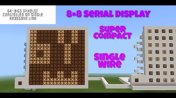 Single Wire 8×8 Redstone Display in Minecraft, Serial Data Transmission Part-3.