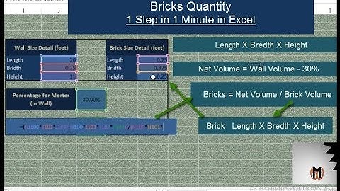 Bricks in Wall Excel  1 step in 1 minute in Excel