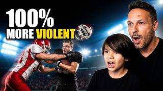 100% More VIOLENT Than Rugby - My Rugby Son Reacts to NFL Hits 🇩🇰🇺🇸
