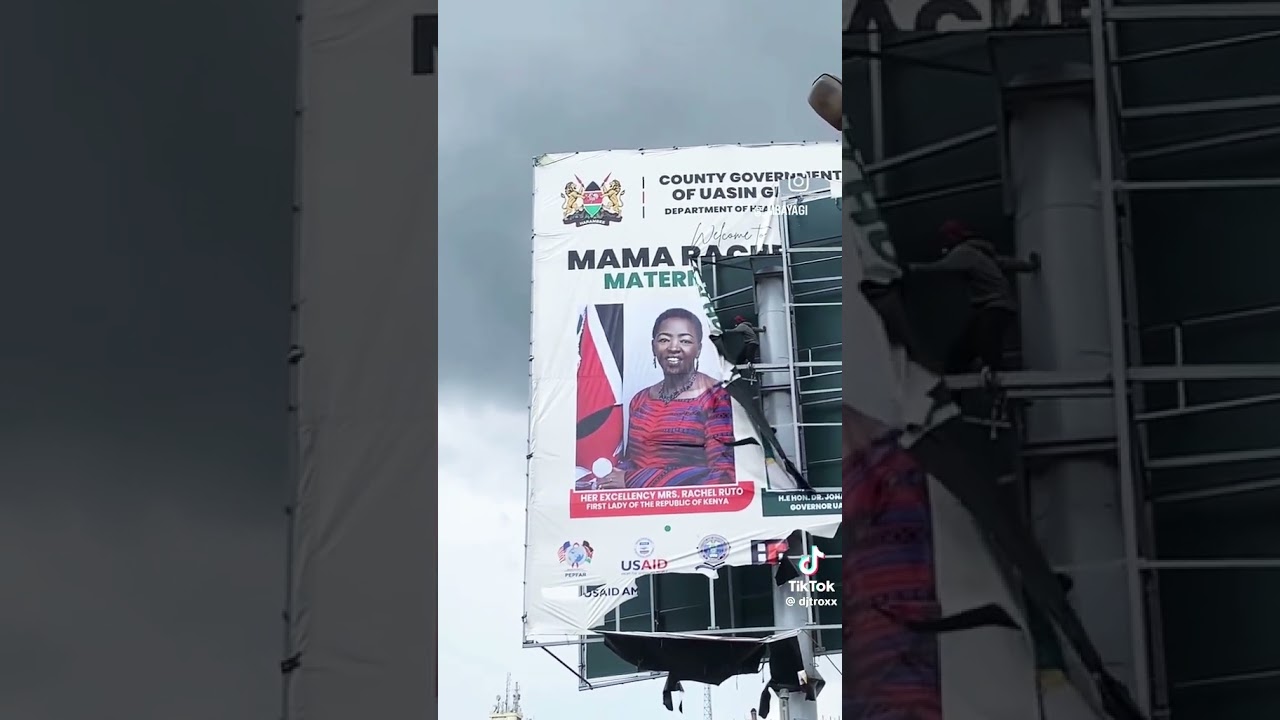 William Luto poster cut down by protesters 