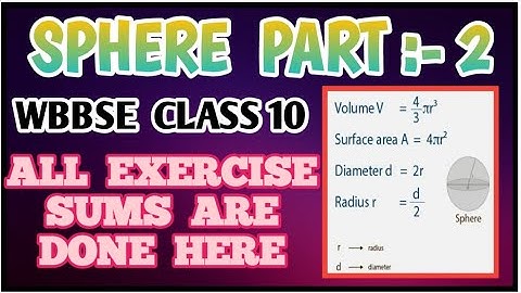 Wb board class 10 sphere exercise 12 part 2