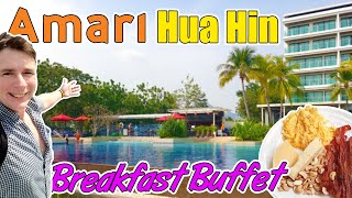 AMAZING Breakfast Buffet at The Amari Hotel Hua Hin Thailand 2024 | Awesome Hotel Pool & Gardens