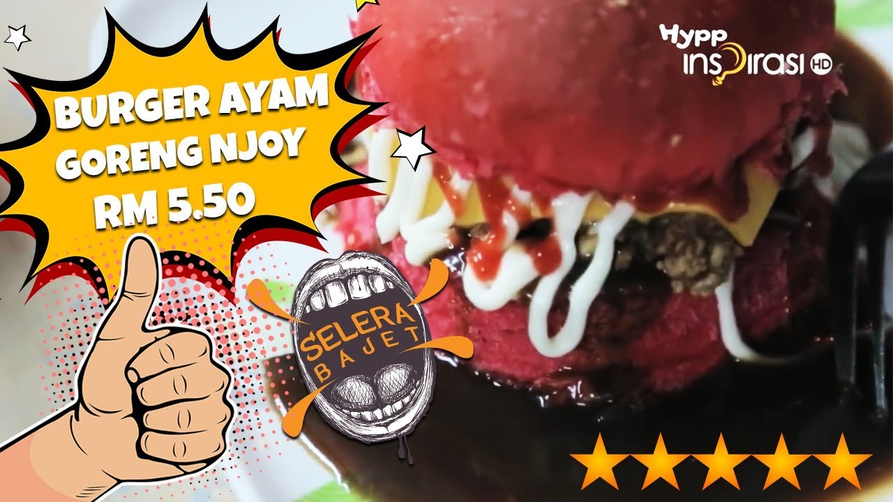 #SeleraBajetPenang: Burger Ayam Goreng Enjoy - YouTube