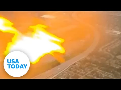 American Airlines engine catches fire after plane hits bird | USA TODAY