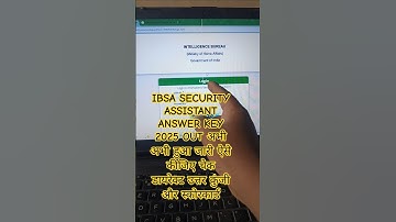 IB SA Answer Key 2025 | IB SA Answer Key? How To Check IB Security Assistant Answer Key 2025 #ibsa
