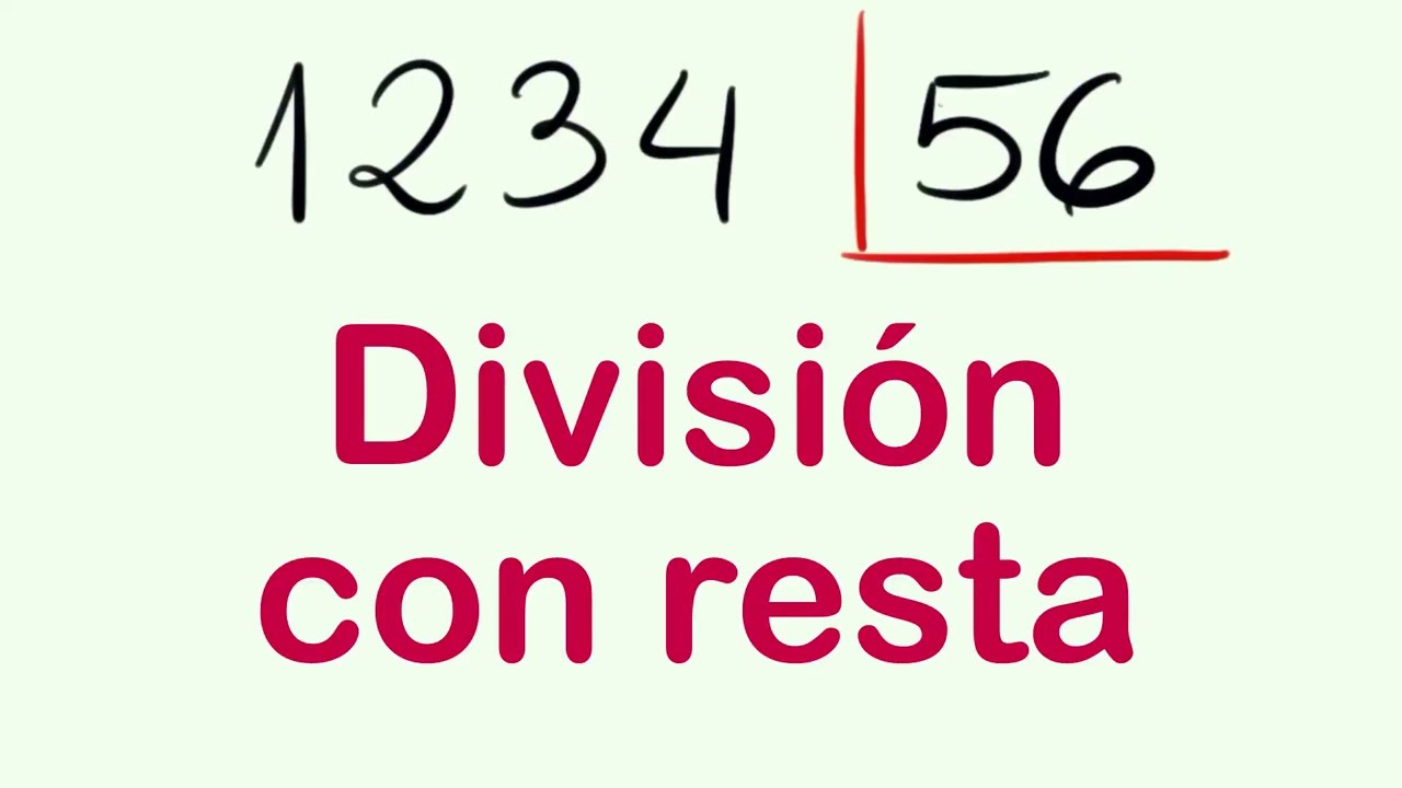 División con el método de la resta : 1234 dividido por 56 con resta