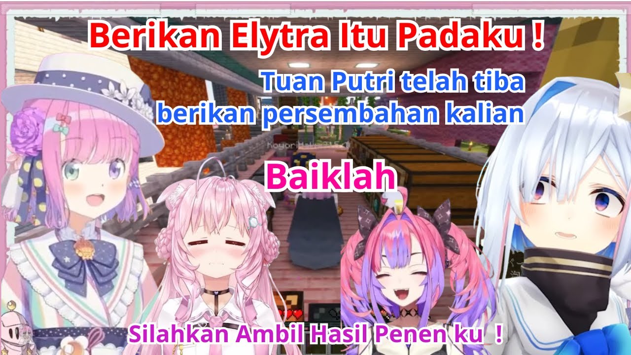 Putri Luna Login Minecraft Membuat Member Lain Memberikan Persembahan Kepadanya [ Hololive Sub id ]