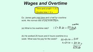 Wages - Overtime and Commission