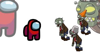 Mini Crewmate Kills 13 Plants vs Zombies Characters | Zombie Ver.