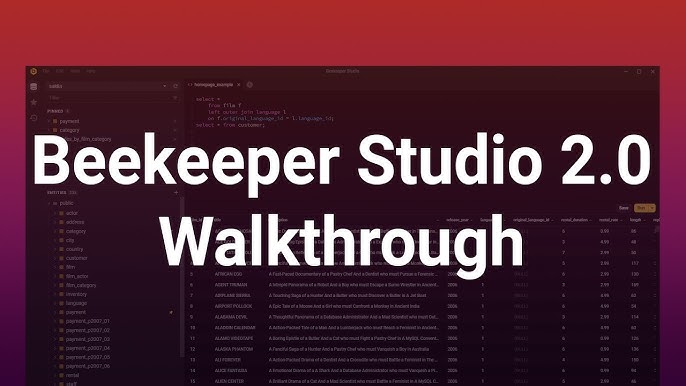 Beekeeper Studio 3.6 New Features Walkthrough - Open Source SQL Editor and  DB Manager 