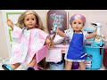 Doll makes new hairstyles in her salon! Play Dolls professions