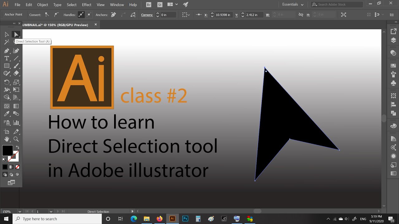 Do You Want To Learn Illustrator Adobe Illustrator Class 2 Direct Selection Tool YouTube