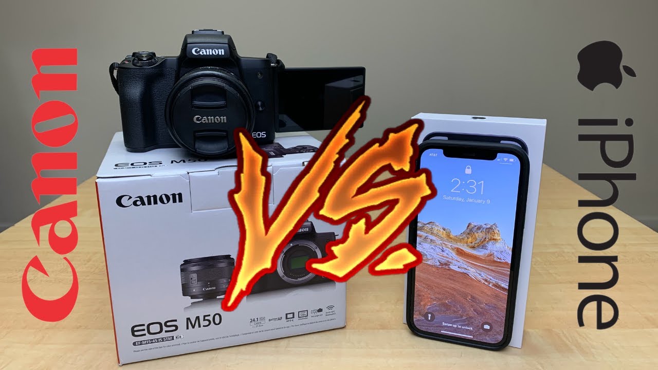 Canon EOS M50 Vs. iPhone 12 Photo & Video Comparison! Mirrorless Or
