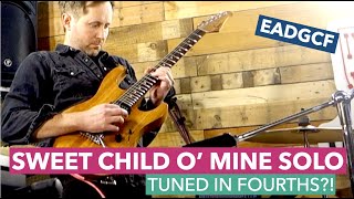 Sweet Child O' Mine guitar solo tuned in Fourths?! EADGCF!