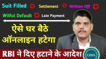 Suit Filed Wilful Default Written Off Settled Inquiry Kaise Hataye | Cibil Dispute Raise Online 2025