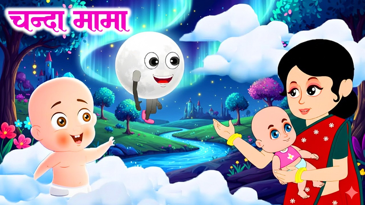 चंदा मामा दूर के Chanda Mama Door Ke I Hindi Rhymes For Children | Hindi Kids Poem #rainbowrhyme