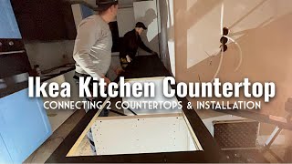 Ikea Laminate Countertop  How to Attach 2 pieces using miter bolts