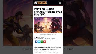 Data de criação da Guilda Free Fire #freefire #freefiremania