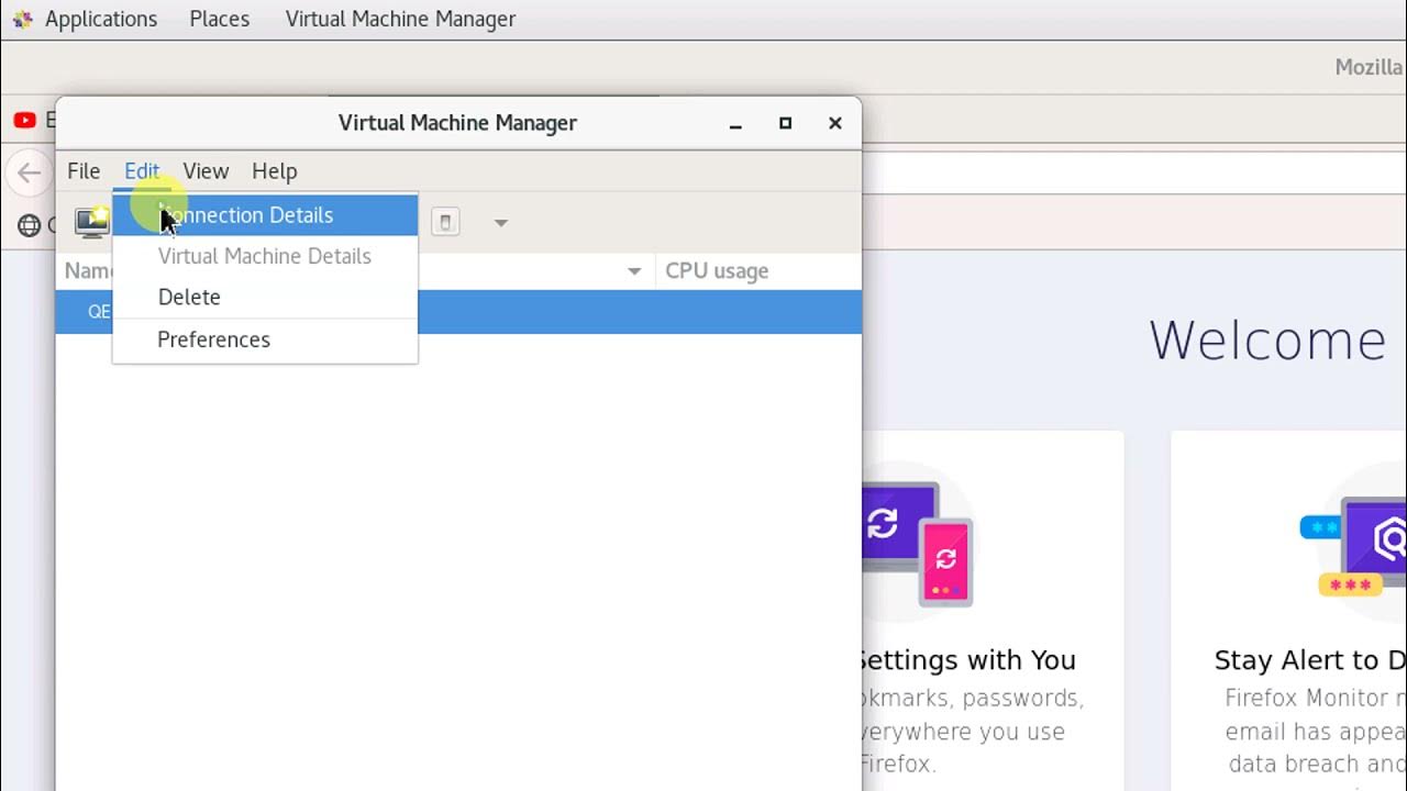 Install kvm. Install kvm